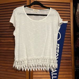 Rewind White Crop Lace Shirt
